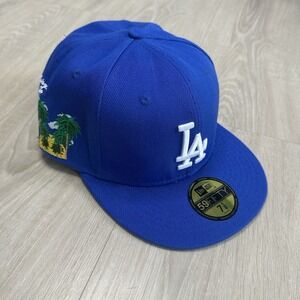 Royal Blue Los Angeles Dodgers Cloud Icons New Era 59Fifty Fitted Size 7 1/8